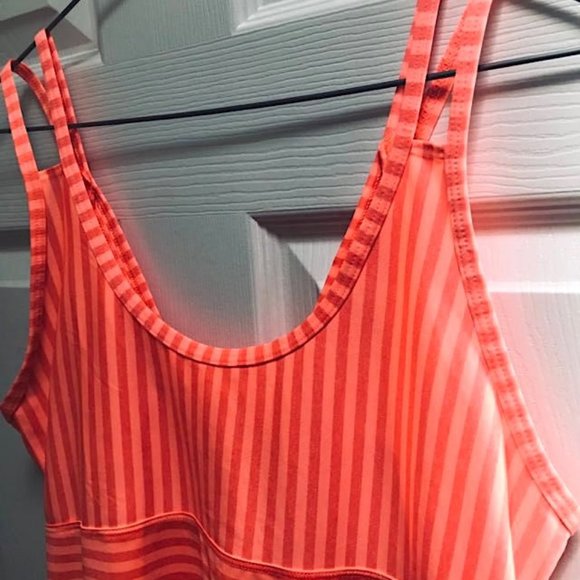🔥🧡🔥3/$30 or FREE with Purchase over $30 Strappy Orange Striped Tank - Picture 2 of 9